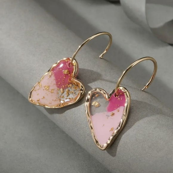 Jewelry - PINK RESIN EARRINGS NWT